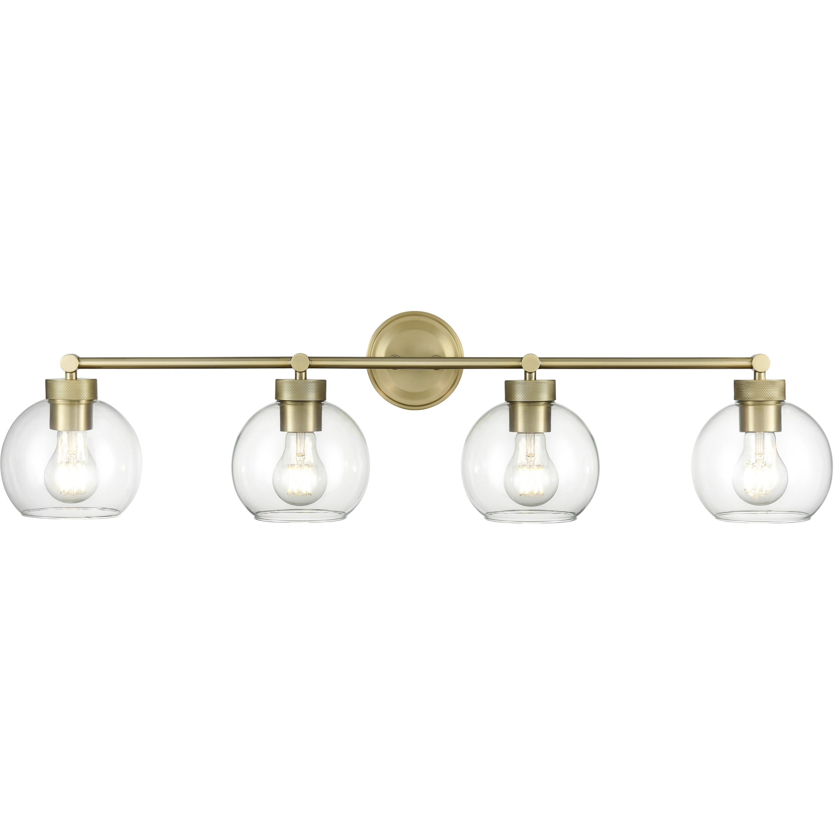 Jonatan 4 Light 35 inch Vintage Brass Bathroom Vanity Light Wall Light